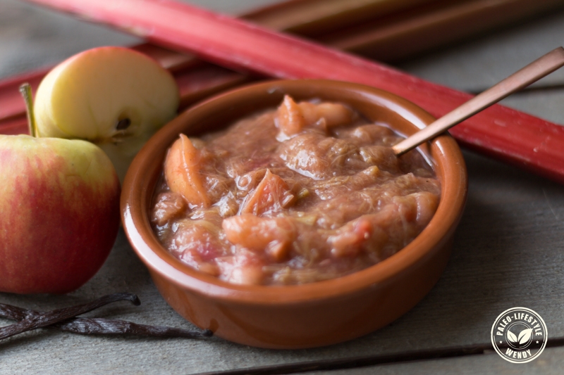 Paleo recept compote van rabarber en appel met vanille en kaneel