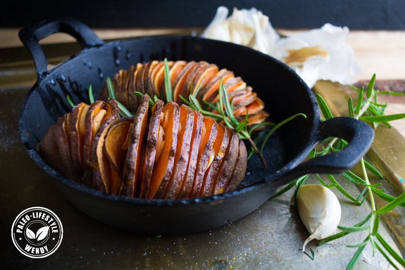 Paleo recept - Hasselback aardappels