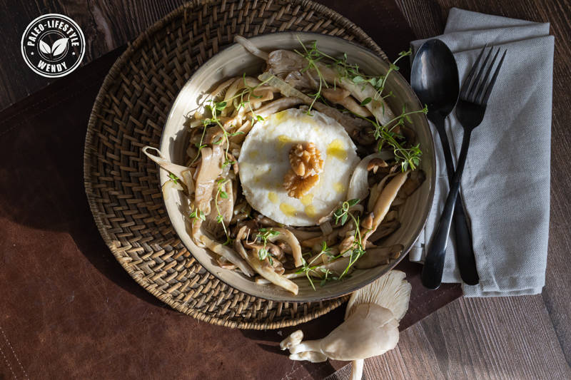 Paleo Bloemkoolpuree met tijmpaddenstoelen